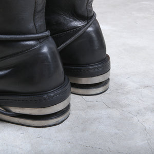 Dirk Bikkembergs Black Bungee Boots 1996 Steel Cut Heel Size 43