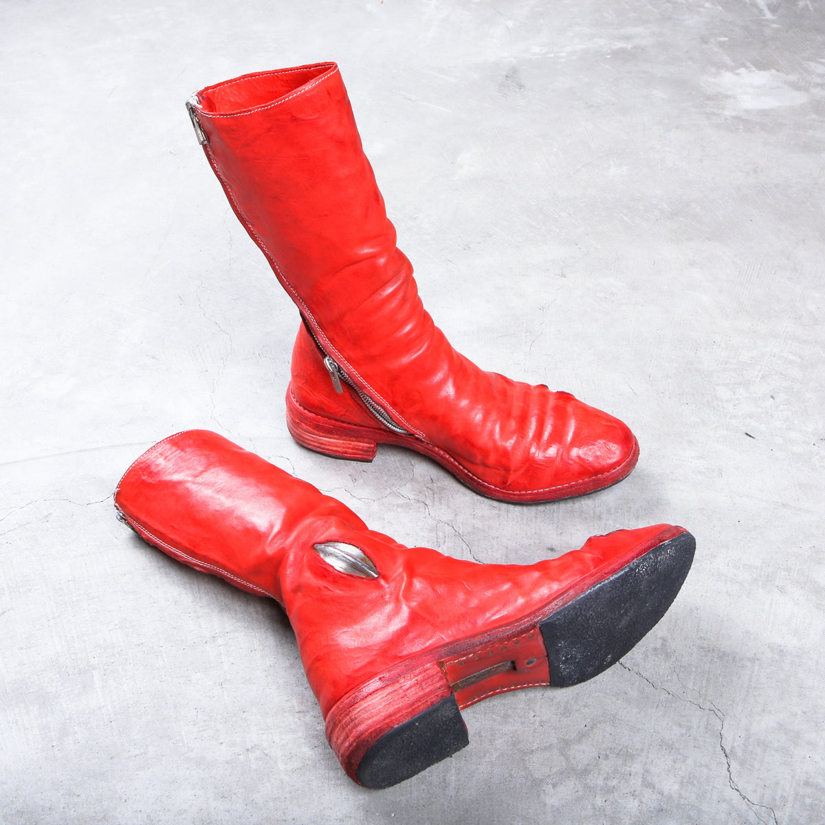 Carol Christian Poell Red Prosthetic Tornado Boots – akaibu.co