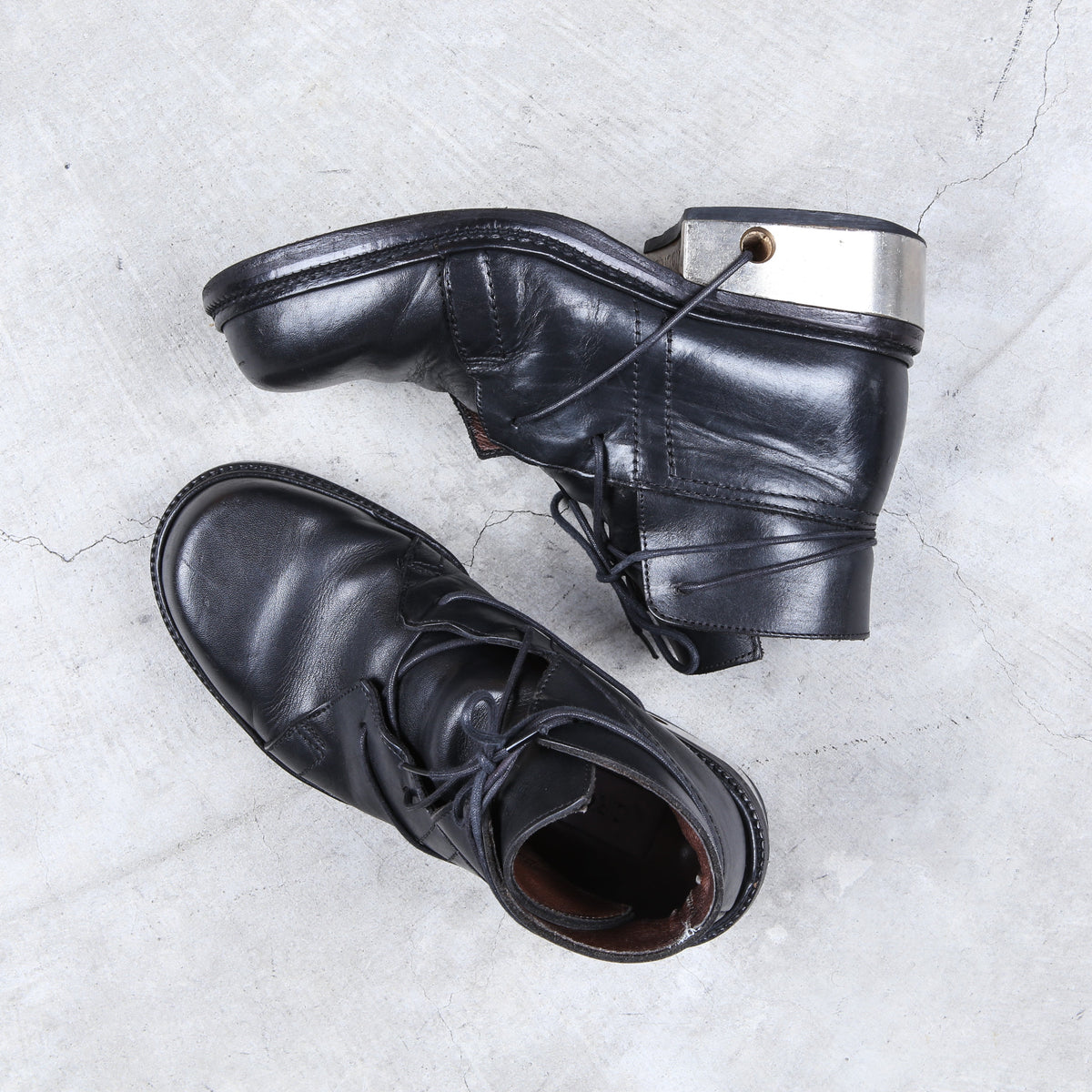 Dirk Bikkembergs Derby Mid-Top Boots with Lace Through Heels