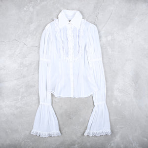 Alice Auaa Frayed Gothic Blouse White