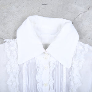 Alice Auaa Frayed Gothic Blouse White