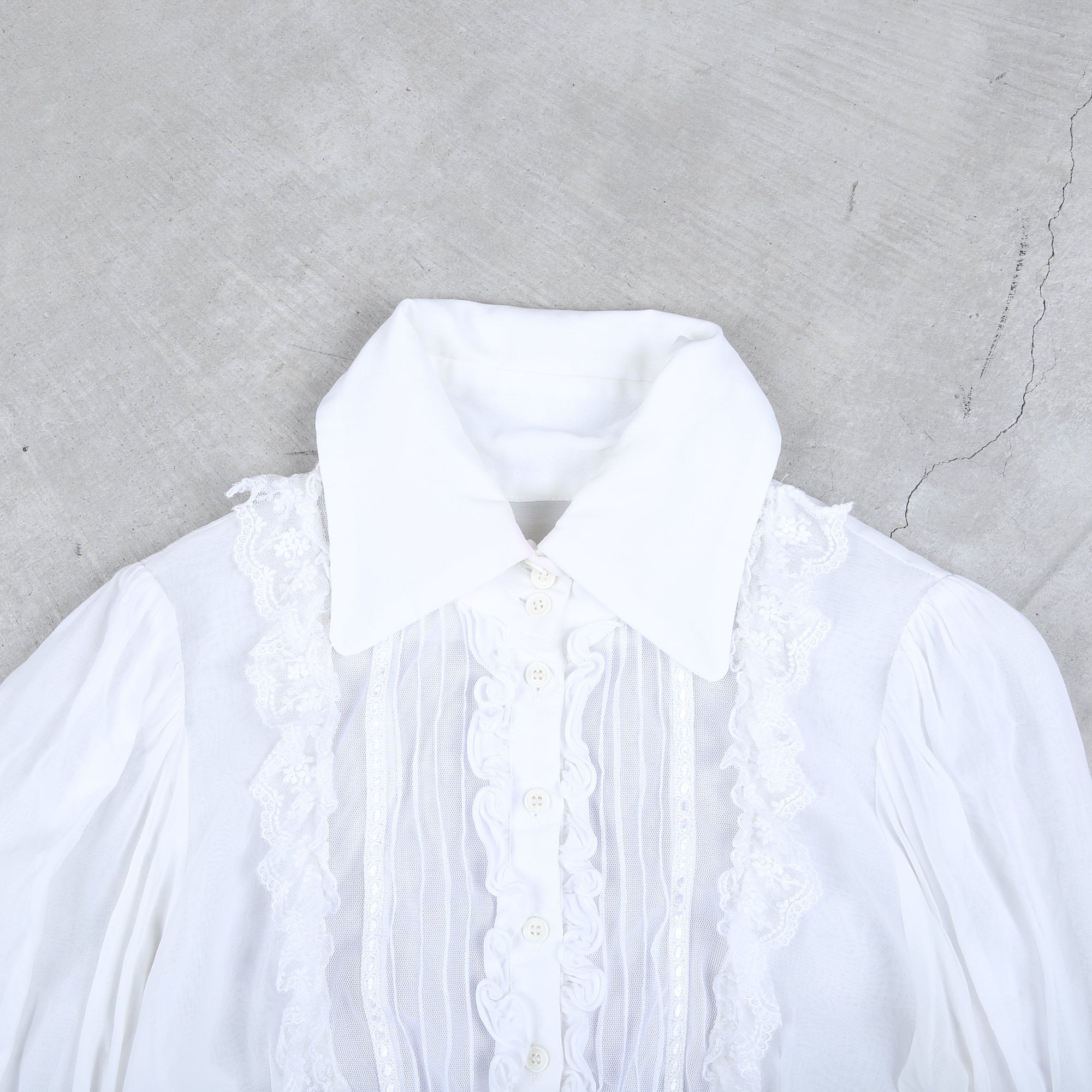 Alice Auaa Frayed Gothic Blouse White –