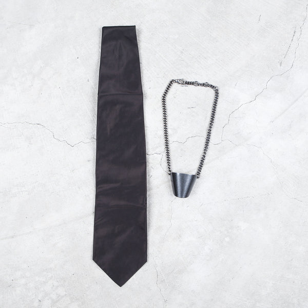 Dirk Bikkembergs Fall/Winter 1997 Gun Metal Tie holder Chain