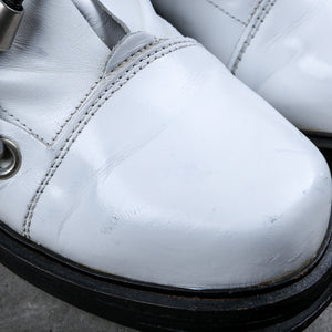 Dirk Bikkembergs White Steel Cut Heel Bungee Boots Size 41