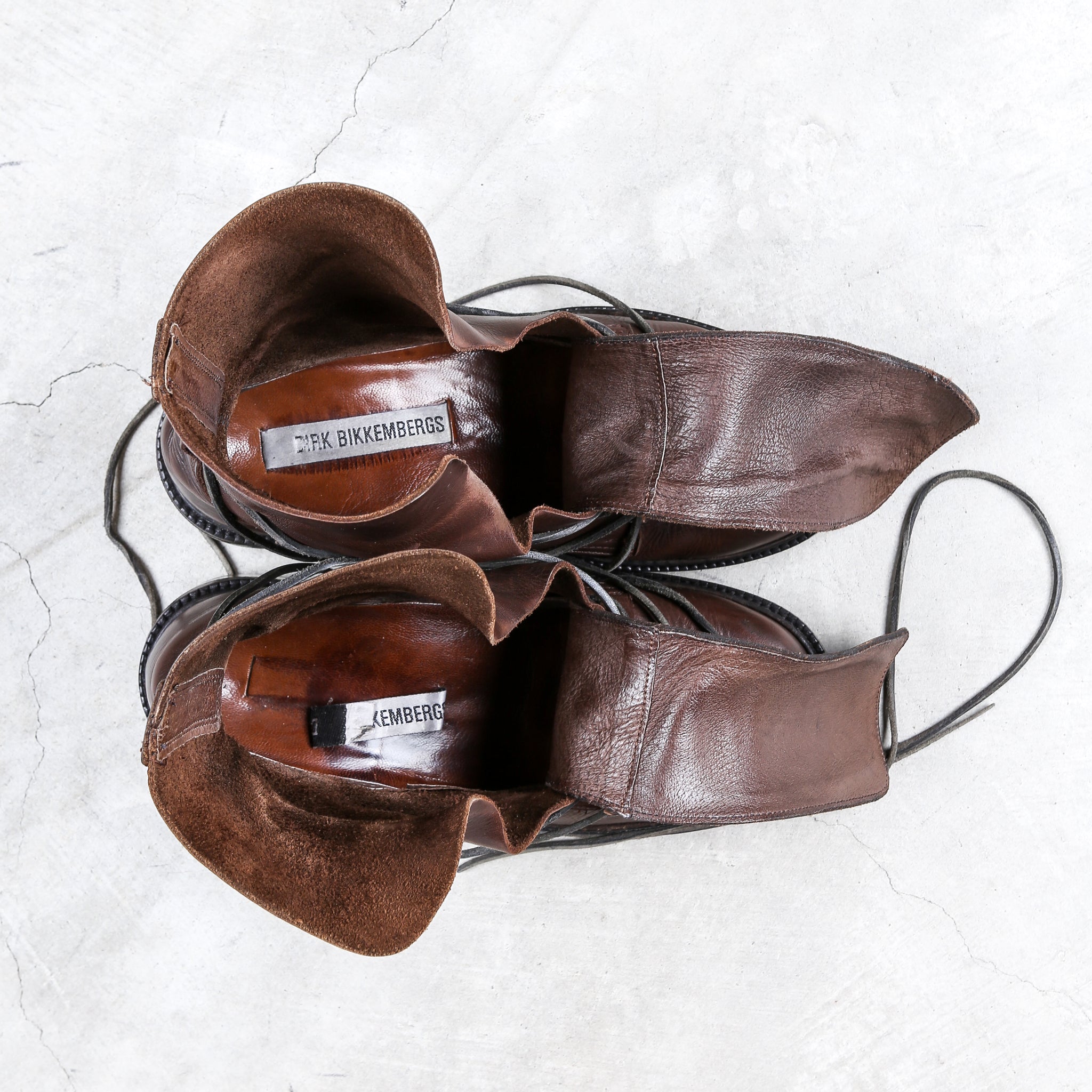Dirk Bikkembergs Brown Metal Lace Through Heel Boots Size 41