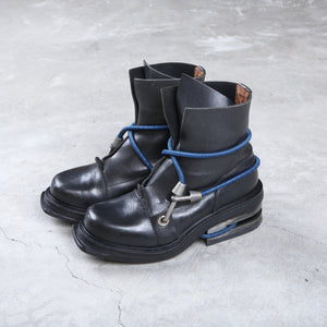 Dirk Bikkembergs Black Bungee Boots 1996  Steel Cut Size 37