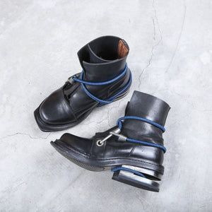Dirk Bikkembergs Black Bungee Boots 1996  Steel Cut Size 37