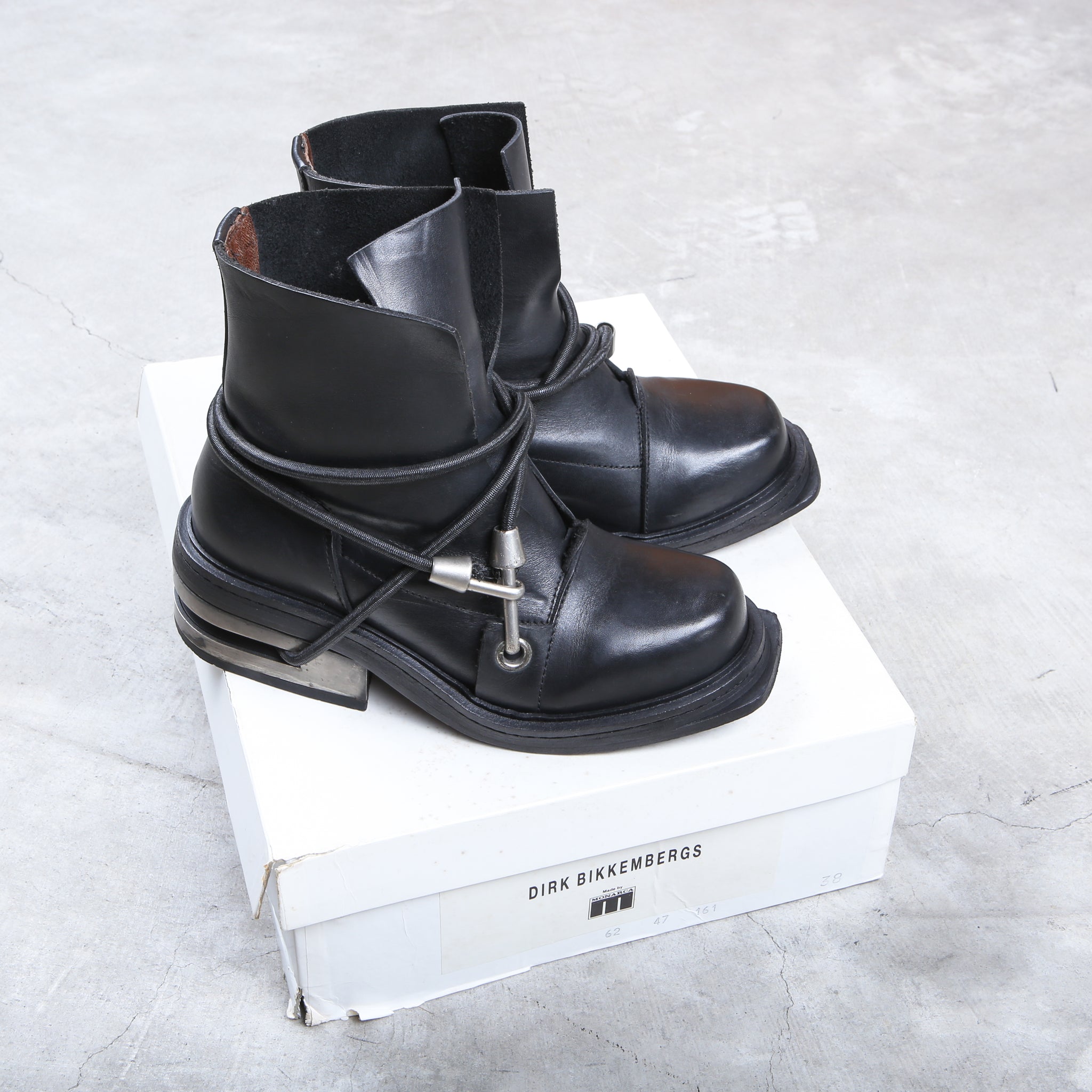 Dirk Bikkembergs Black Bungee Boots 1996 Steel Cut Size 38 – akaibu.co