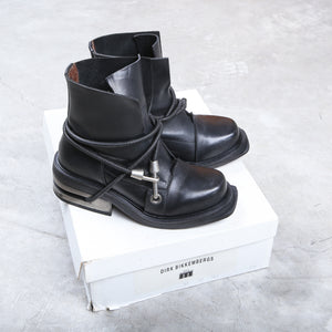 Dirk Bikkembergs Black Bungee Boots 1996  Steel Cut Size 38