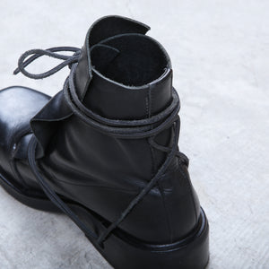 Dirk Bikkembergs Overlapping Mountaineering Boots With Lace Through Heel Wooden Sole Size 43