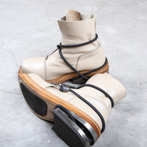 Dirk Bikkembergs Veg Tanned Steel Cut Heel  Bungee Boots Size 40