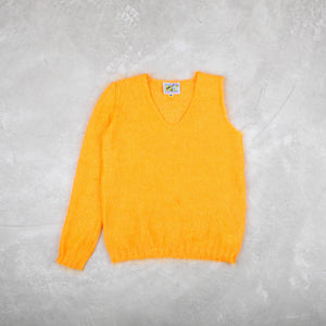 W & LT Mohair Orange Cut Sleeve Sweater