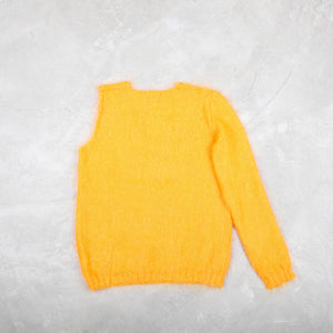 W & LT Mohair Orange Cut Sleeve Sweater