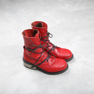 Dirk Bikkembergs Boots Red Steel Lace Wrapped