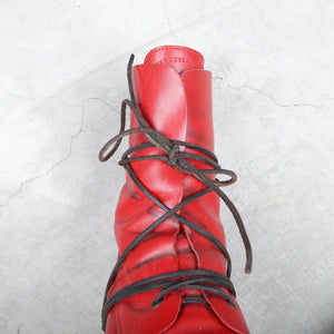 Dirk Bikkembergs Boots Red Steel Lace Wrapped