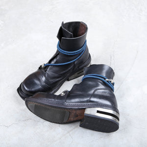 Dirk Bikkembergs Boots 1996 Black Steel Cut Boot – akaibu.co