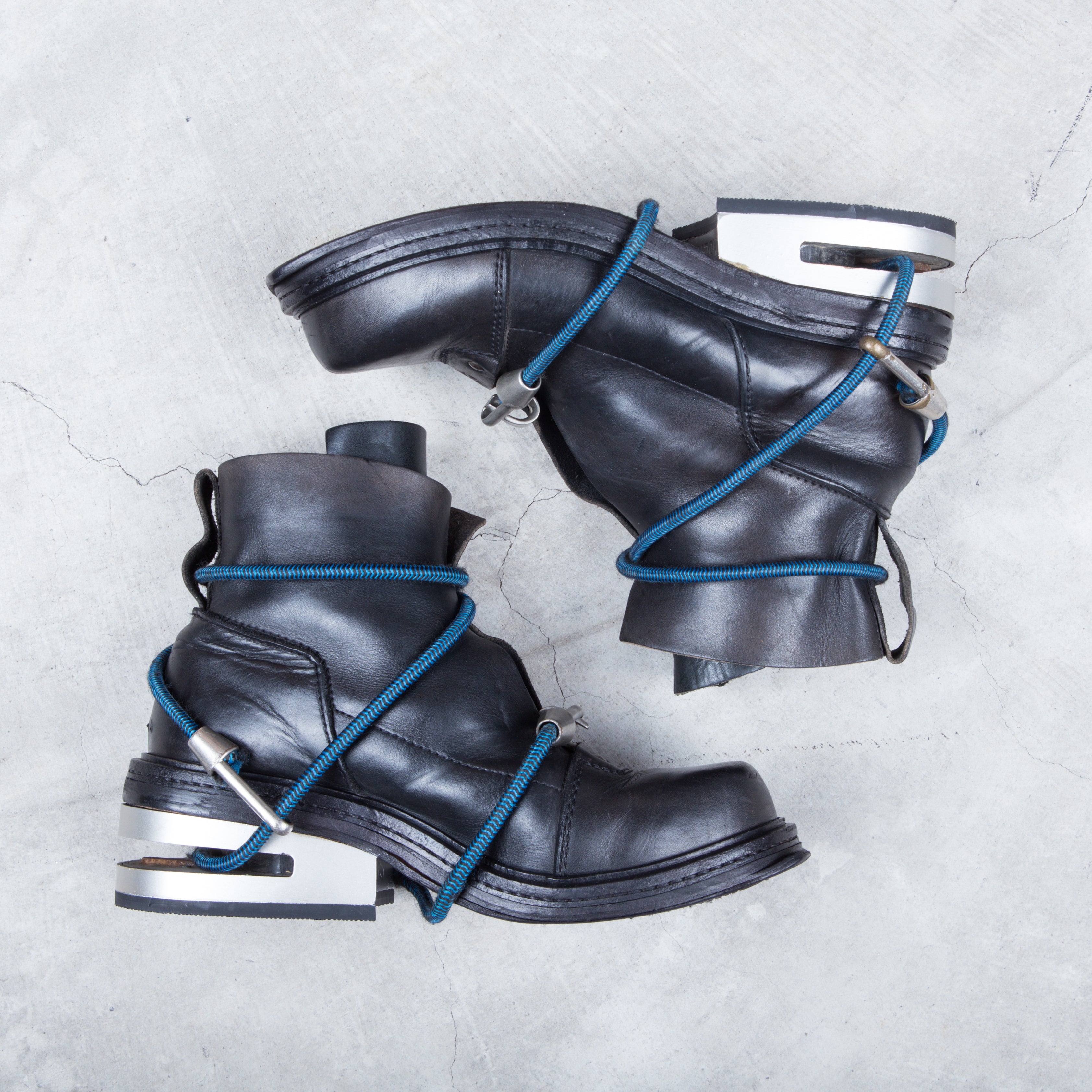 靴 Dirkbikkembergs Dirk Bikkembergs Low Top Bungee Boots 1996 Steel Cut Heel