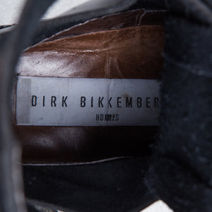 Dirk Bikkembergs Black Metal Lace Through Heel Boots With Buckle