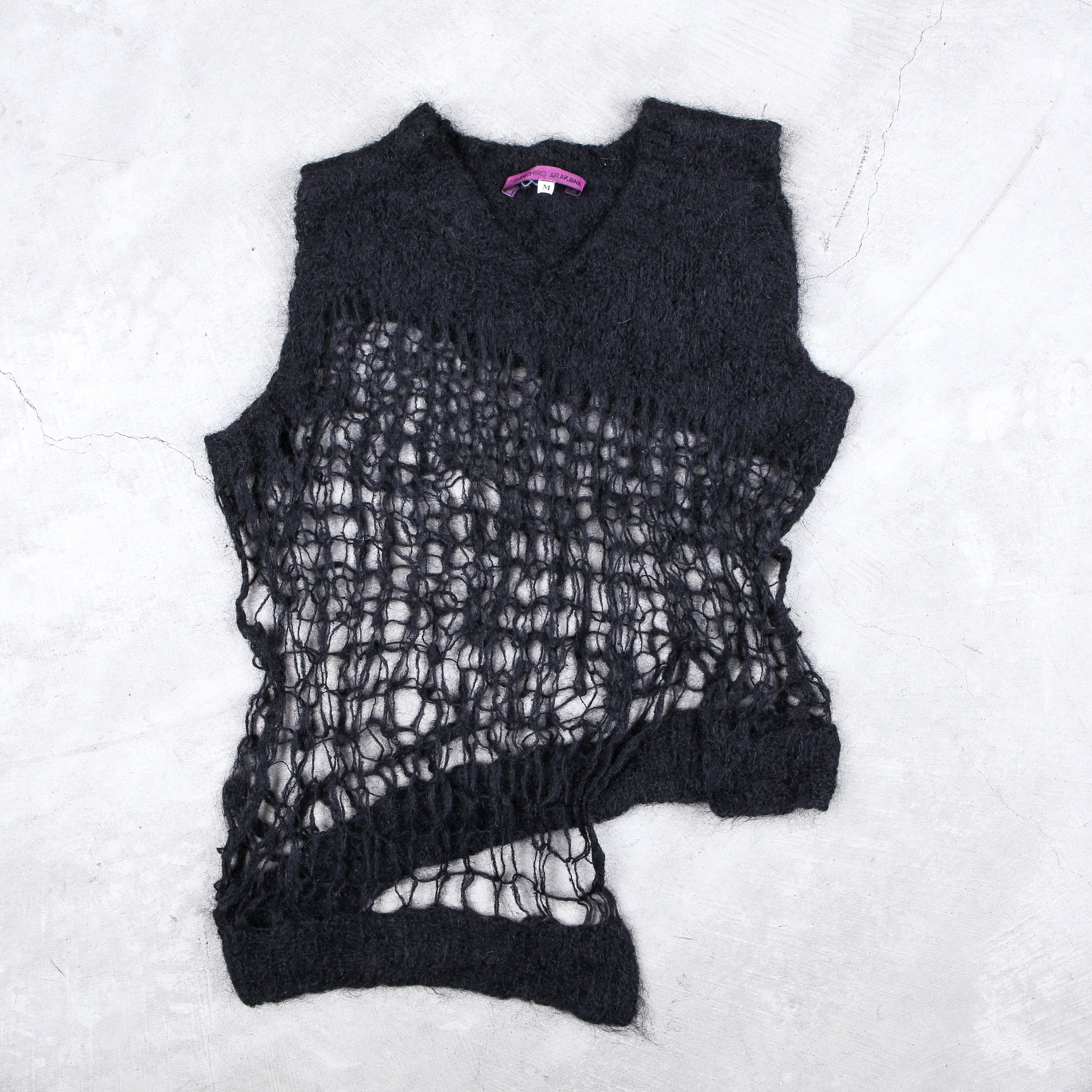 【knuthmarf】 asymmetry sheer lamé knit/黒 asymmetry sheer lamé knit/black | KNUTH MARF