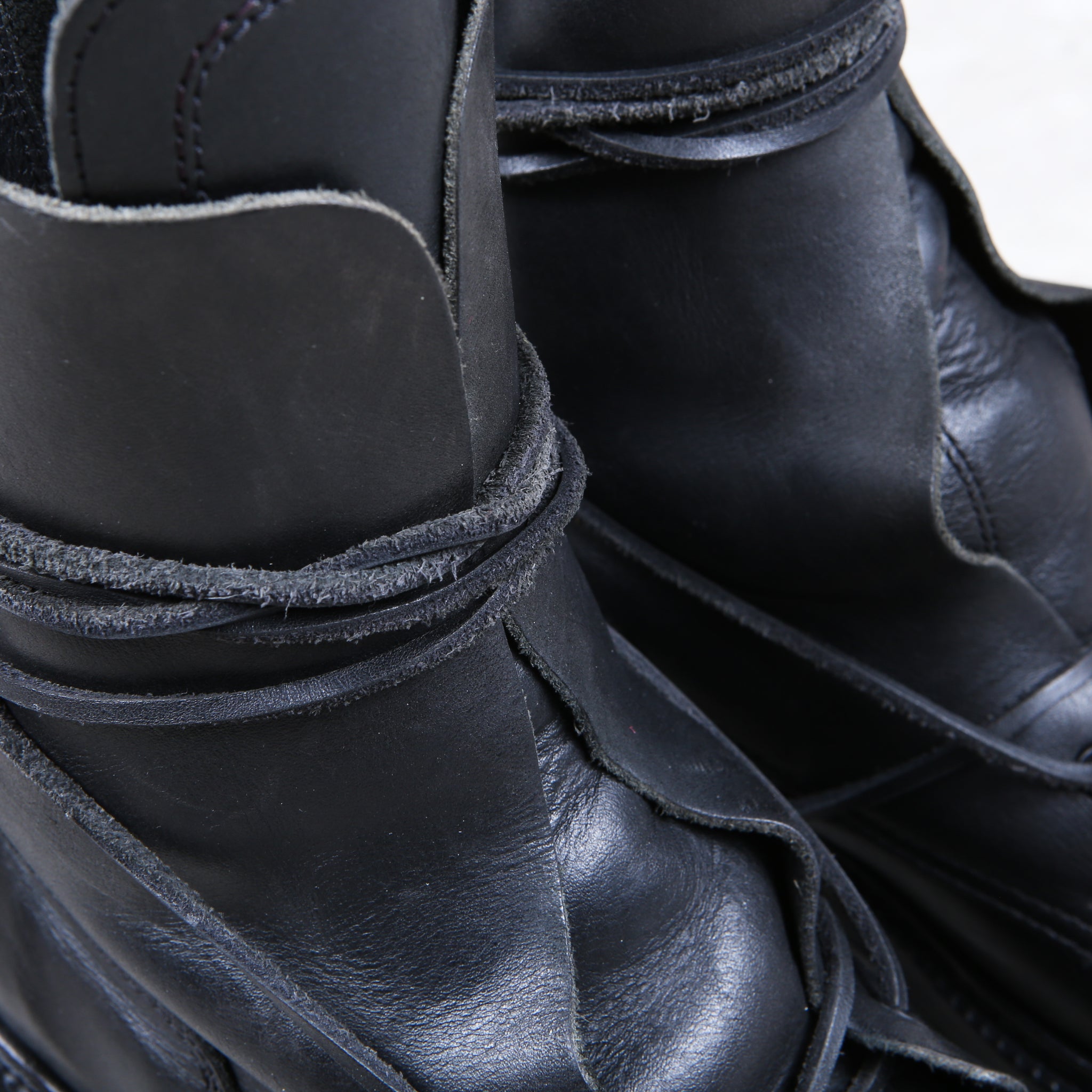 Dirk Bikkembergs Black Metal Lace Through Heel Boots