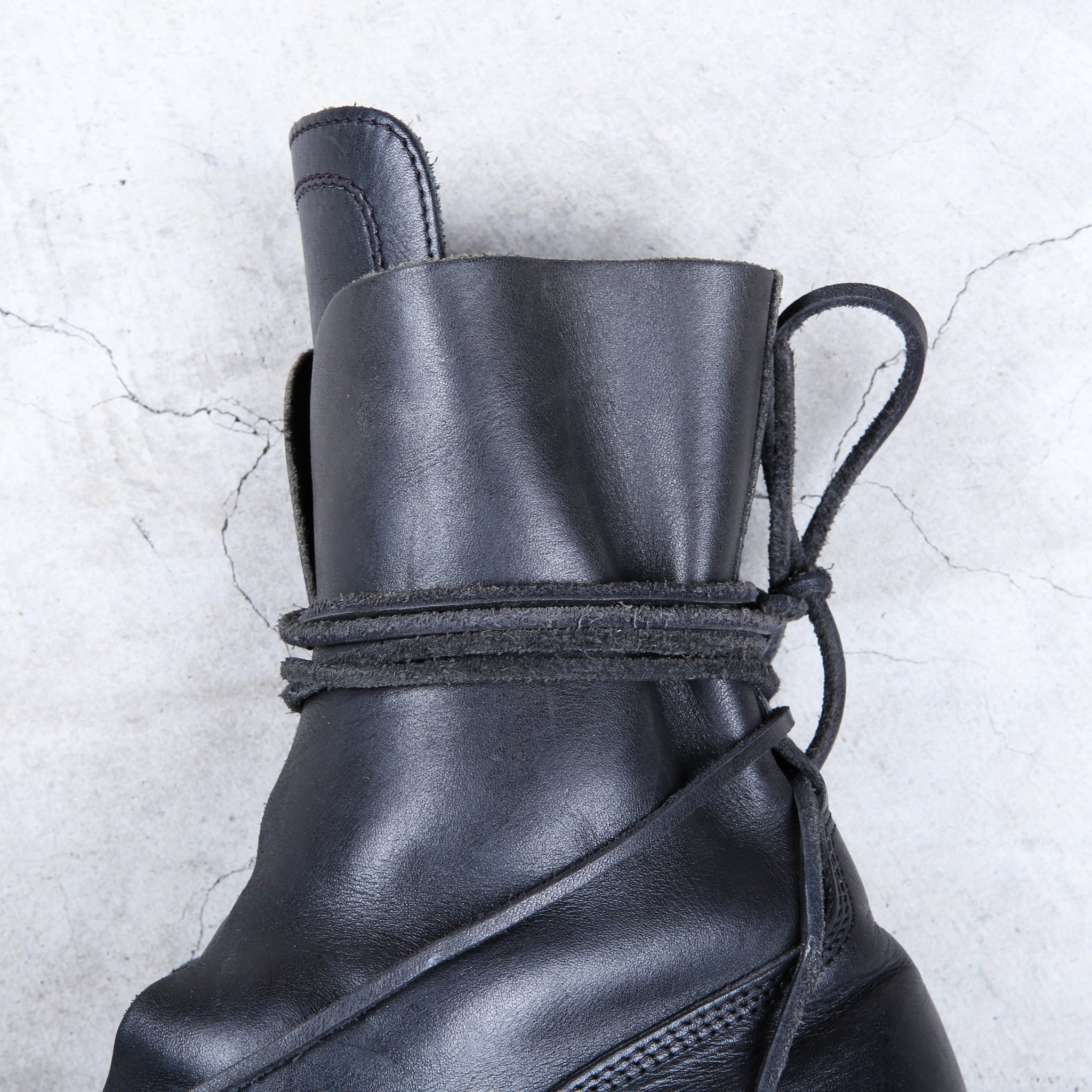 Dirk Bikkembergs Black Metal Lace Through Heel Leather Boots