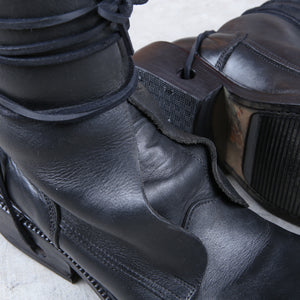 Dirk Bikkembergs Black Lace through Heel Woden Stacked boot