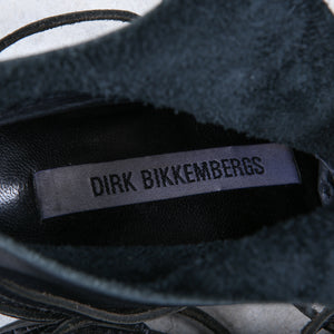 Dirk Bikkembergs Black Lace through Heel Leather Wrapped Boot