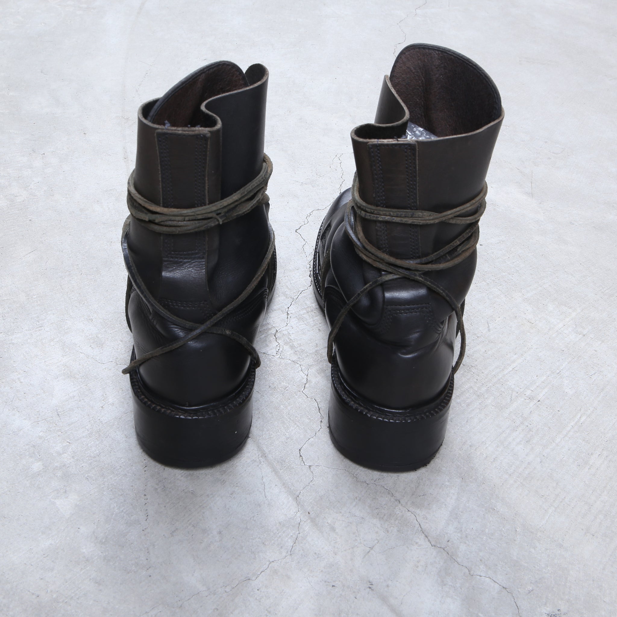 Dirk Bikkembergs Black Pierced Heel Woden Stacked boot