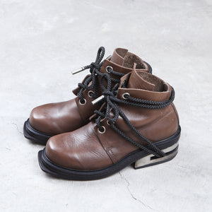 Dirk Bikkembergs Brown Metal Mountaineering Boots Laced