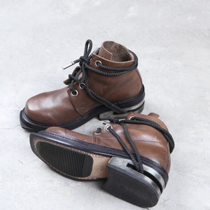 Dirk Bikkembergs Brown Metal Mountaineering Boots Laced