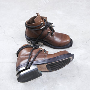 Dirk Bikkembergs Brown Metal Mountaineering Boots Laced