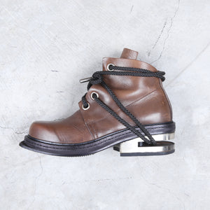 Dirk Bikkembergs Brown Metal Mountaineering Boots Laced