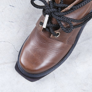 Dirk Bikkembergs Brown Metal Mountaineering Boots Laced