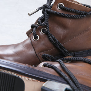 Dirk Bikkembergs Brown Metal Mountaineering Boots Laced