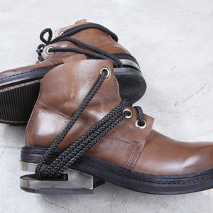 Dirk Bikkembergs Brown Metal Mountaineering Boots Laced